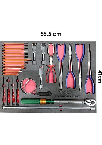 27 Parça Tork Kolu Keski ve Pense Eva Seti Takım Arabası Eva Içeriği 55CM x 41CM