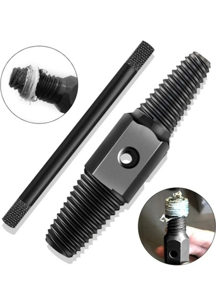 Kırık Vida Cıvata Çıkarma ve Kör Yuva Temizleme Aparatı | Ters Klavuz Seti – 5 Parça Karbon Uçlu