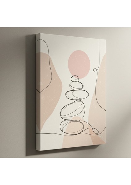 Minimalist Taş Dengesi Soyut Sanat Tablosu