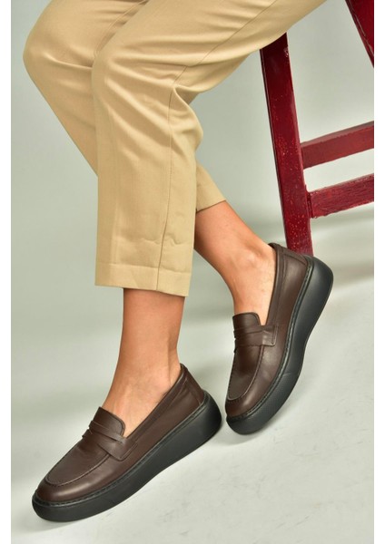U555026103 Kahverengi Hakiki Deri Günlük Kadın Ayakkabı fırsatları