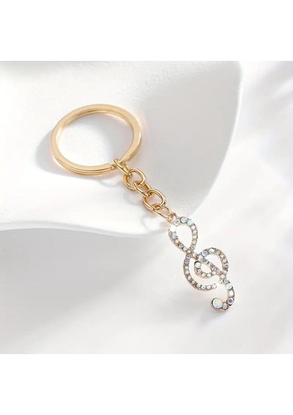 Zirkon Taşlı Müzik Rotası Anahtarlık