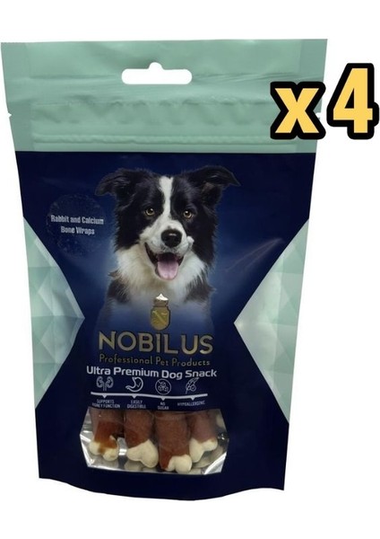 Köpek Ödül Maması Tavşan ve Kalsiyum Kemikli Sargı 80 gr x 4 Adet