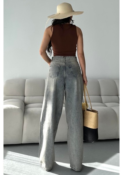 Bıyık Baggy Kot Pantolon Açik Kahve Tint - 27268 indirimleri