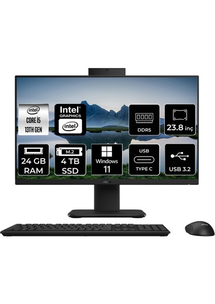 V400 Intel Core I5 13420H 24GB 4tb SSD 23.8" Fhd W11H All In One Bilgisayar & Per4 USB Bellek V440I58512B0DP355