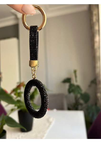 Zirkon Taşlı Siyah Silindir Model Anahtarlık modelleri