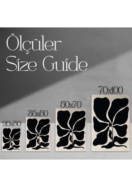Soyut Siyah Beyaz Çiçek Tablosu modelleri