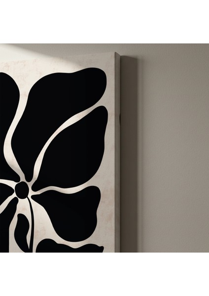 Soyut Siyah Beyaz Çiçek Tablosu indirimleri