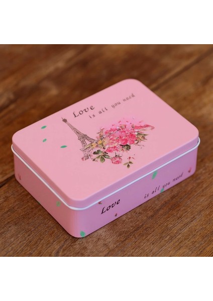 Dikdörtgen Kutu Hediye Kutusu Sevgililer Günü Hediye Kutusu Love Is All You Need Pembe 12x10cm