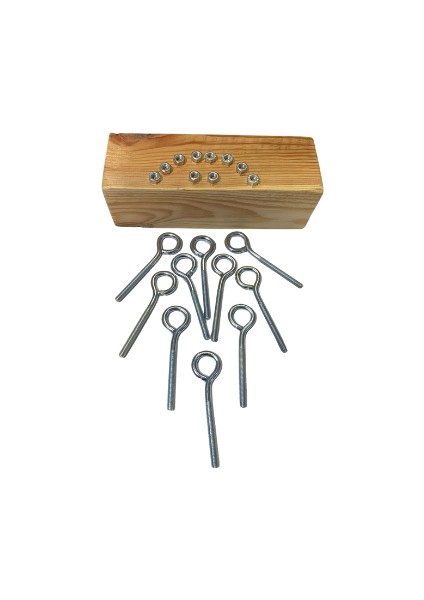 Kapalı Metrik Kanca M6X90 10’lu Set – Metal Halka Başlı Vida / Askı Aparatı