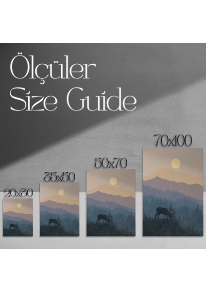 Minimalist Dağ Manzarası Tablosu modelleri