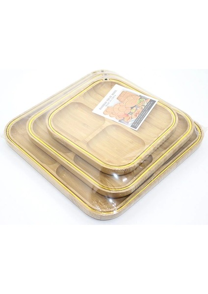 3'lü Ahşap Kahvaltı Çerez ve Meyve Sunum Tabağı