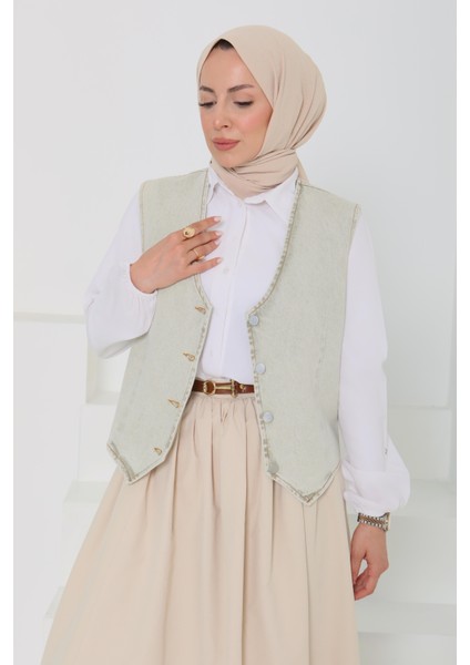 Denim Kısa Yelek Taş - 27099 fiyatları