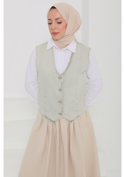 Denim Kısa Yelek Taş - 27099 modelleri