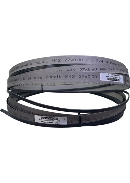 Röntgen 3MTX27MMX0,9MM Bimetal Şerit Testere 8/12 Diş -Almanya'nın Incisi- M-42