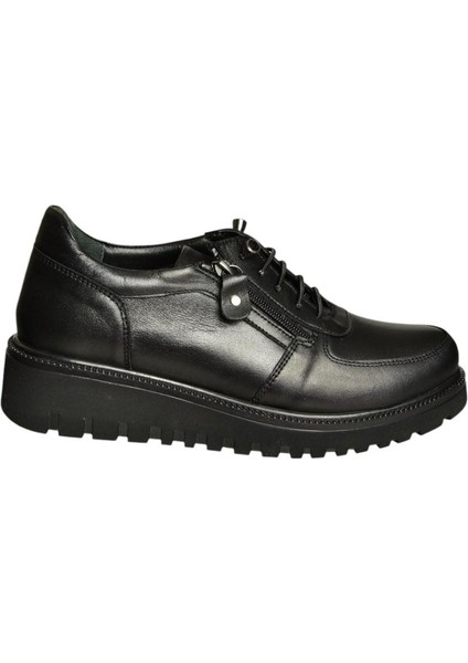 U555040403 Siyah Hakiki Deri Günlük Kadın Ayakkabı indirimleri