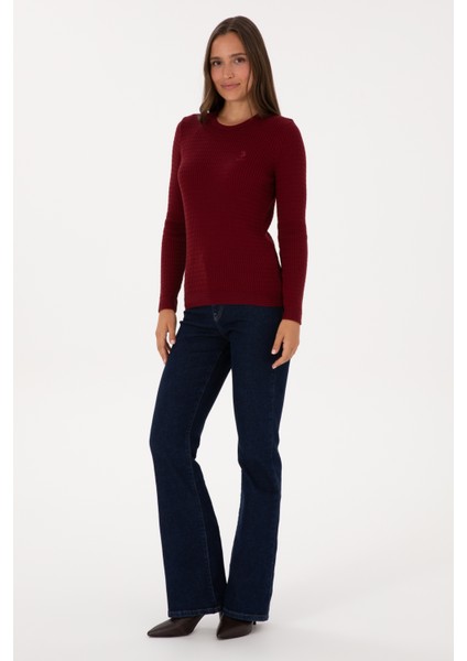 Kadın Bordo Kazak /triko 50307763-VR014 fırsatları