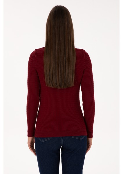 Kadın Bordo Kazak /triko 50307763-VR014 indirimleri