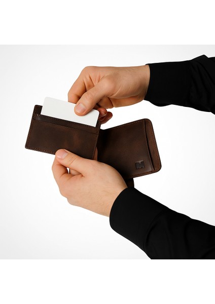 Private Collection Kişiselleştirilebilir Kahve Rengi Hakiki Deri Cüzdan (11X9)