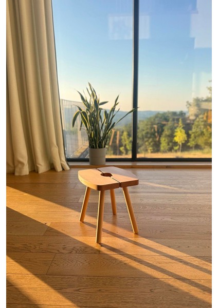 Almond Dekoratif Masif Kayın Ahşap Yan Sehpa - Tabure fiyatları