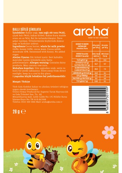 Kids - Ballı Sütlü Çikolata 28 gr | Şekeri Baldan fiyatları