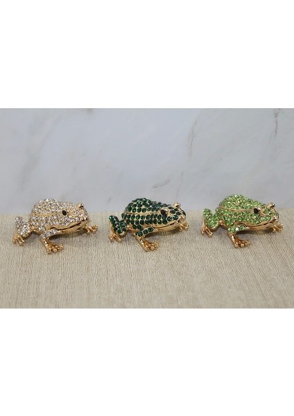 Swarovski Taşlı Minik Figür - Kurbağa Model 2