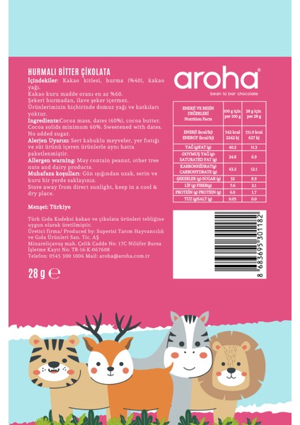 Kids - Hurmalı Bitter Çikolata 28 gr | Şekeri Meyveden fiyatları