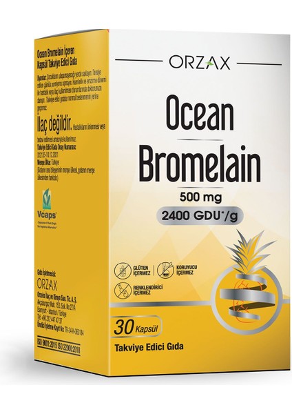 Bromelain 500 Mg 30 Kapsül