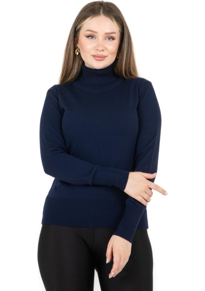 Balıkçı Yaka Basic Kazak Lacivert modelleri