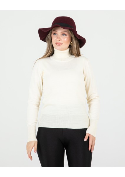 Balıkçı Yaka Basic Kazak Ekru fiyatları