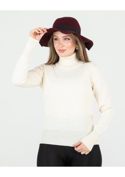 Balıkçı Yaka Basic Kazak Ekru indirimleri