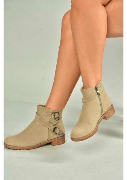 A726193402 Bej Süet Kadın Bot modelleri
