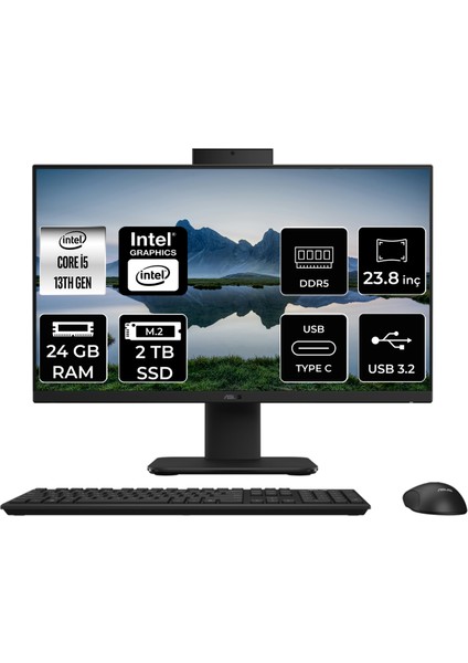 V400 Intel Core I5 13420H 24GB 2tb SSD 23.8" Fhd Fdos All In One Bilgisayar & Per4 USB Bellek V440I58512B0DP314
