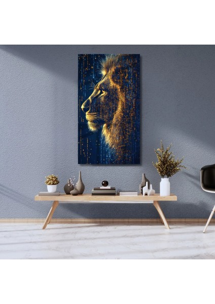 Uv Digital Baskı Cam Tablo Karizmatik Aslan Kral Tablosu Yeni Nesin Tablo Aslan