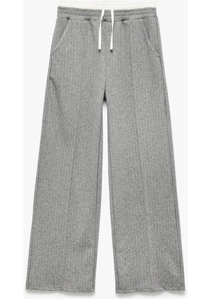 Lastikli Viskon Karışımlı Gri Kız Çocuk Pantolon 6WKG40030AK