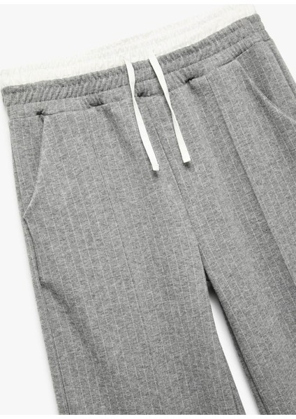 Lastikli Viskon Karışımlı Gri Kız Çocuk Pantolon 6WKG40030AK modelleri