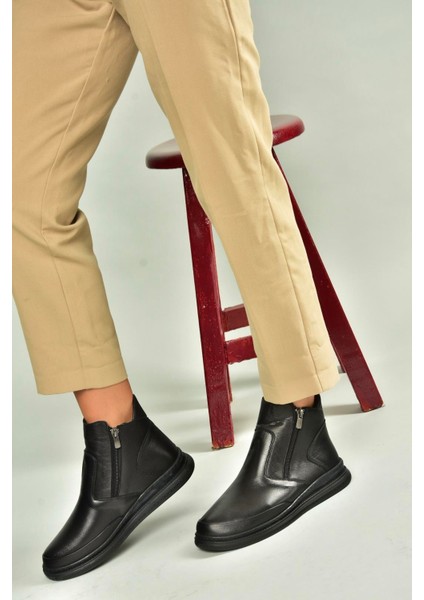 V555070903 Siyah Hakiki Deri Kadın Bot fırsatları
