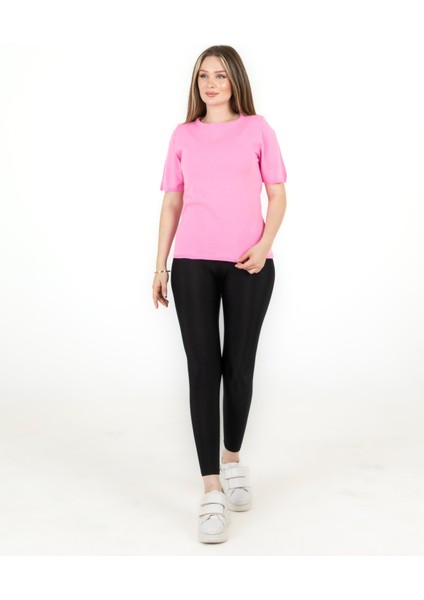 Kısa Kollu Kazak Pembe