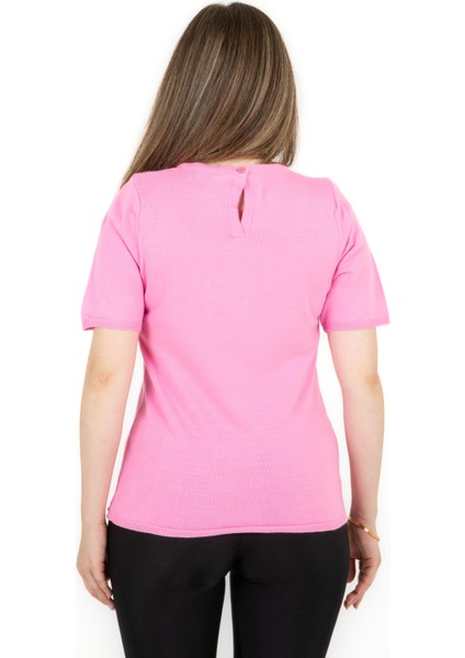 Kısa Kollu Kazak Pembe indirimleri