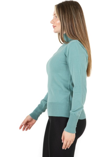 Balıkçı Yaka Basic Kazak Mint fiyatları