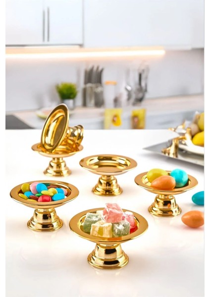 Dekoratif Gold Renk Makaronluk 6 Li Lokumluk Kahve Yani Sunumluk fiyatları
