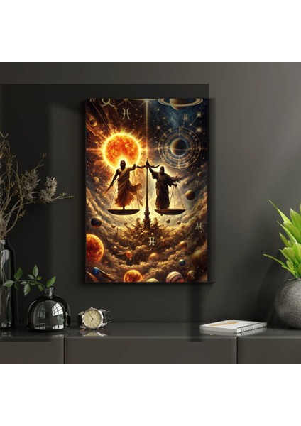 Uv Digital Baskı Cam Tablo Astroloji Denge Terazi Gezegenler Uyanış Astroloji Terimleri