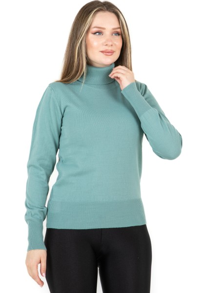 Balıkçı Yaka Basic Kazak Mint fırsatları