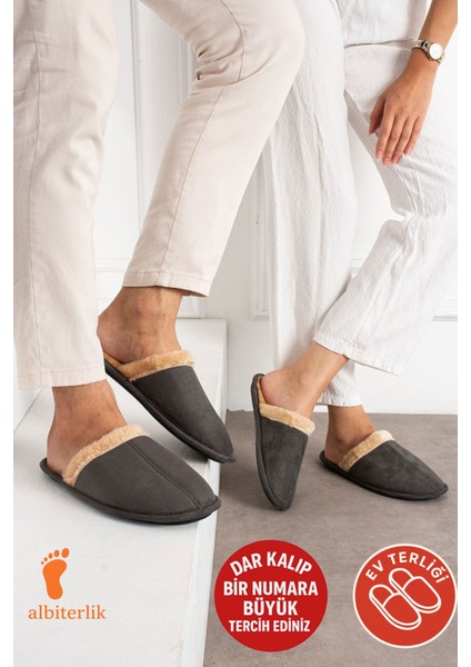 Kadın Erkek Kombin Ev Terlik Içi Kürklü Çeyiz Terliği Kışlık Terlik Ses Yapmaz Hafif Taban