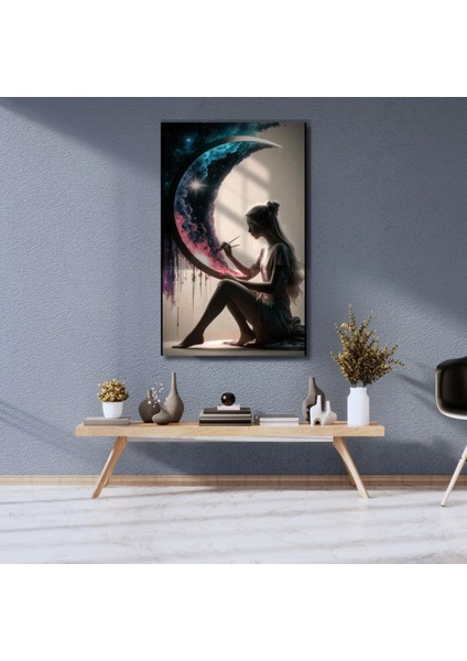 Uv Digital Baskılı Cam Tablo Ressam Kız Tablosu Ofis Ev Duvar Tablosu Genç Odası modelleri