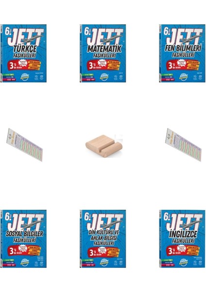 6. Sınıf Jet Fasikülleri Tüm Dersler Seti 6 Branş Yeni Müfredat+ Telefon Tutucu + Çözüm Ayracı