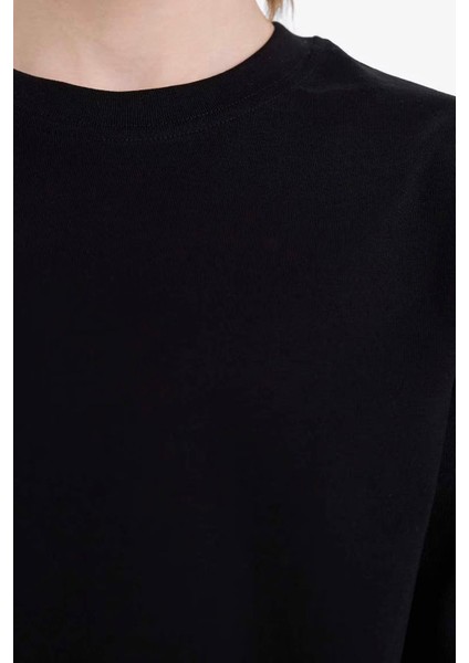 Bisiklet Yaka Basic Düz Siyah Erkek Çocuk Uzun Kollu T-Shirt K1686A6/BK81 indirimleri