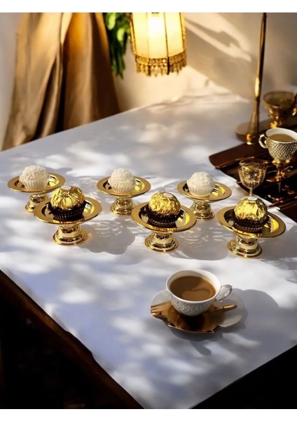 Dekoratif Gold Renk Makaronluk 6 Li Lokumluk Kahve Yani Sunumluk modelleri