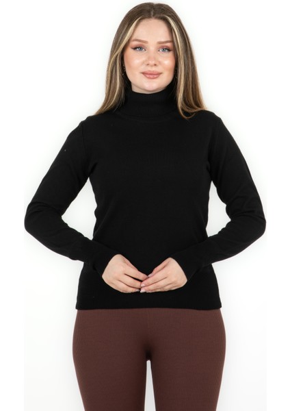 Balıkçı Yaka Basic Kazak Siyah fırsatları