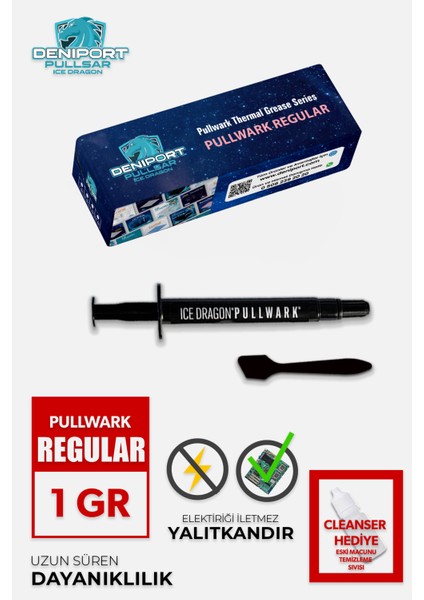 ® Pullwark Regular 1 gr 20W/M-K Termal/thermal Macun | Yüksek Performanslı ve Iletken Macun