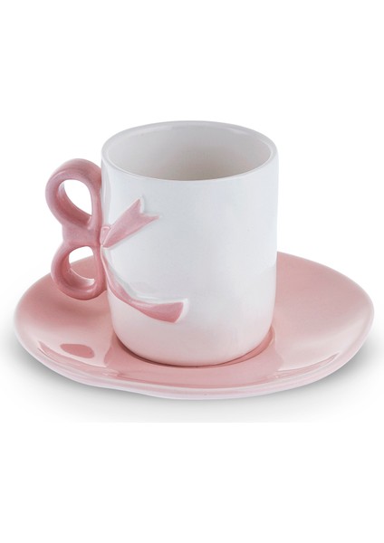 Ribbon 2 Kişilik Kahve Fincanı 110 ml Pembe